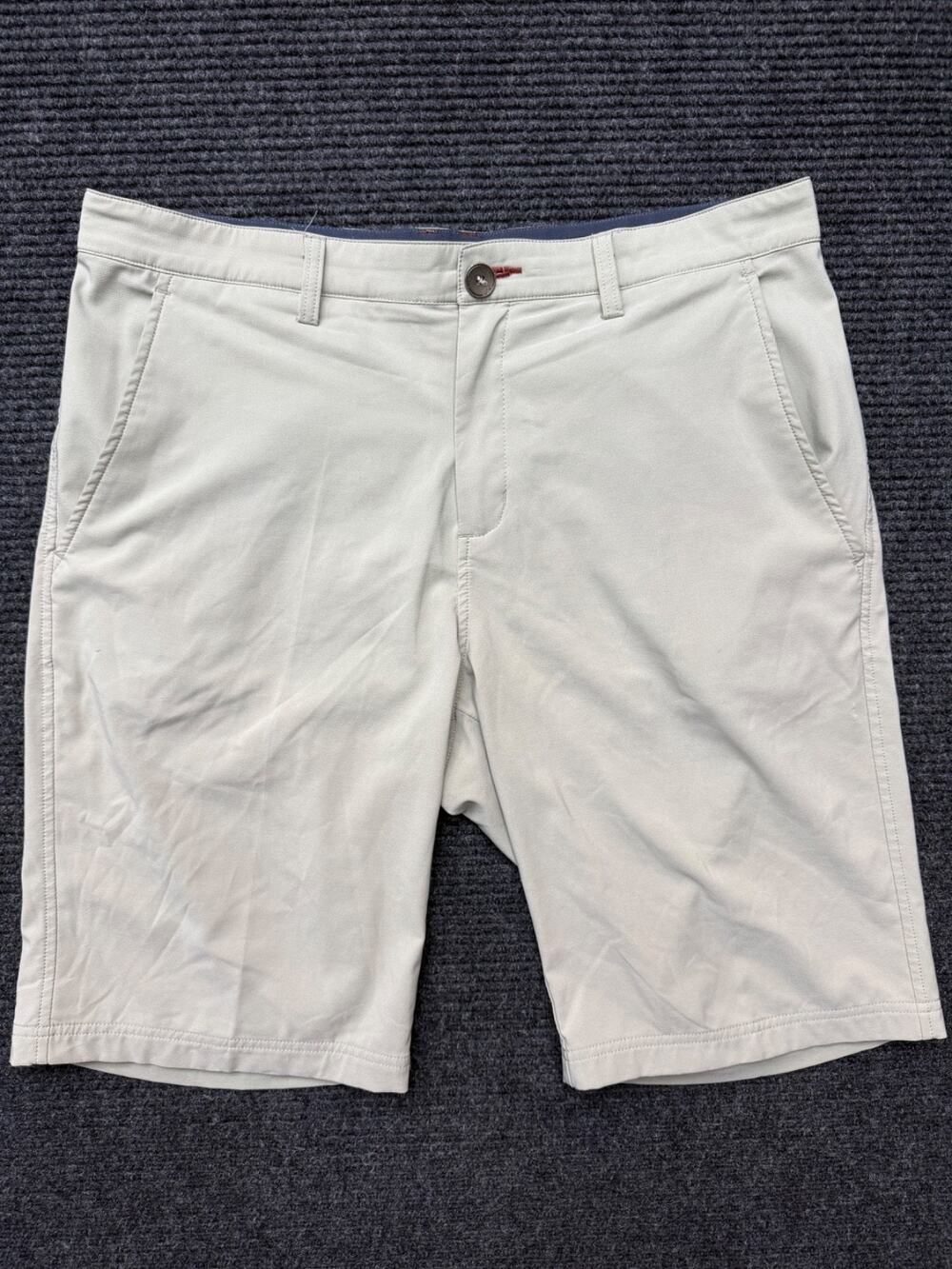 QOR Shorts Men's Sz 36 Khaki 5 Pocket Performance Stretch Athletic Outdoor